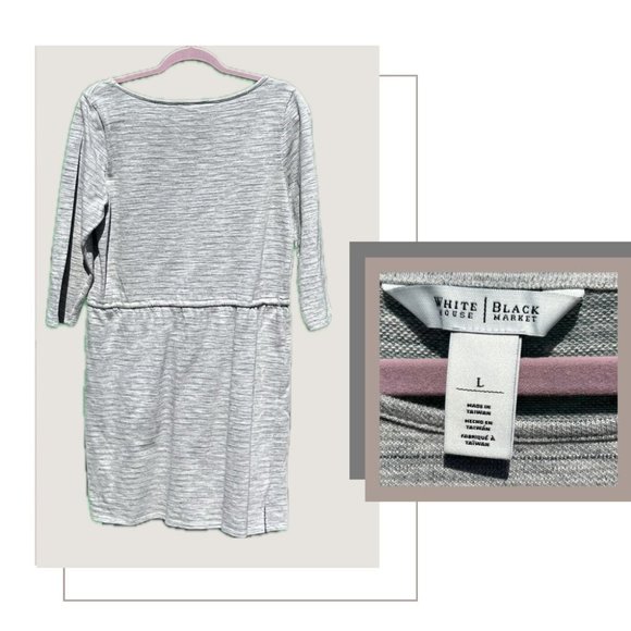 Gray Striped Blouson Dress - Picture 2 of 5